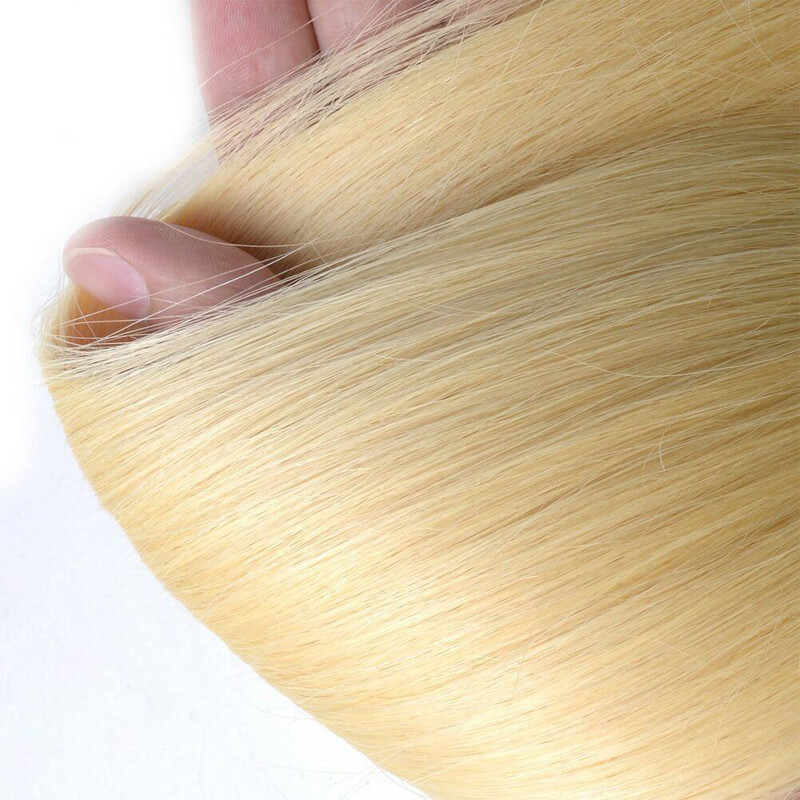 Silky Soft 100% Human Hair Extensions Clip In REMY Full Head 8PCS Mix Blonde US