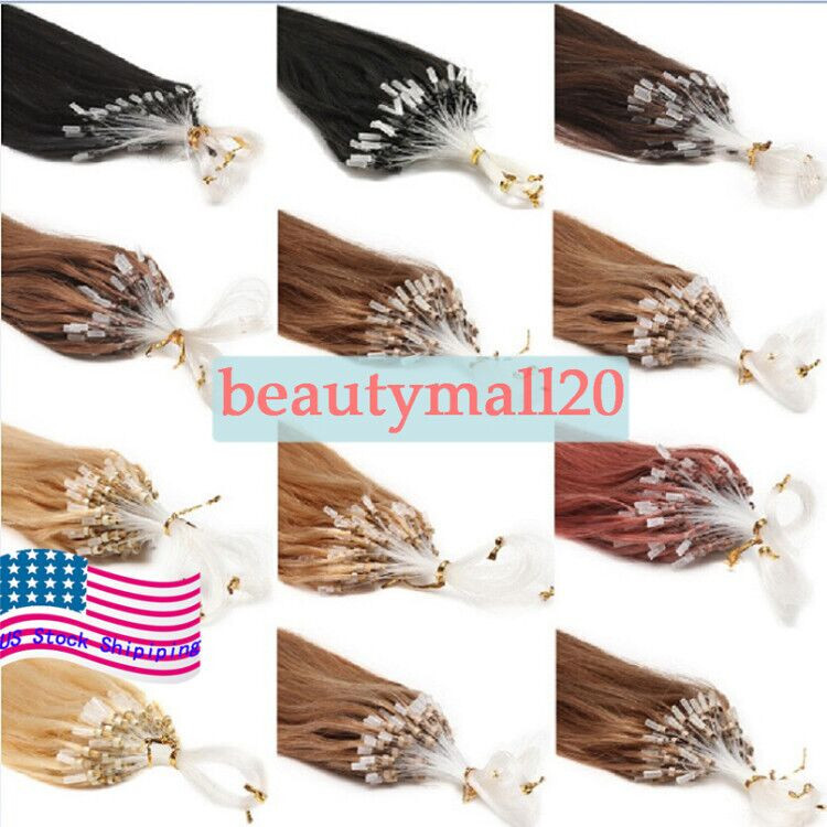 Micro Beads Hair Extensions Real Human Hair Micro Loop Link Remy Hair 16-26inch