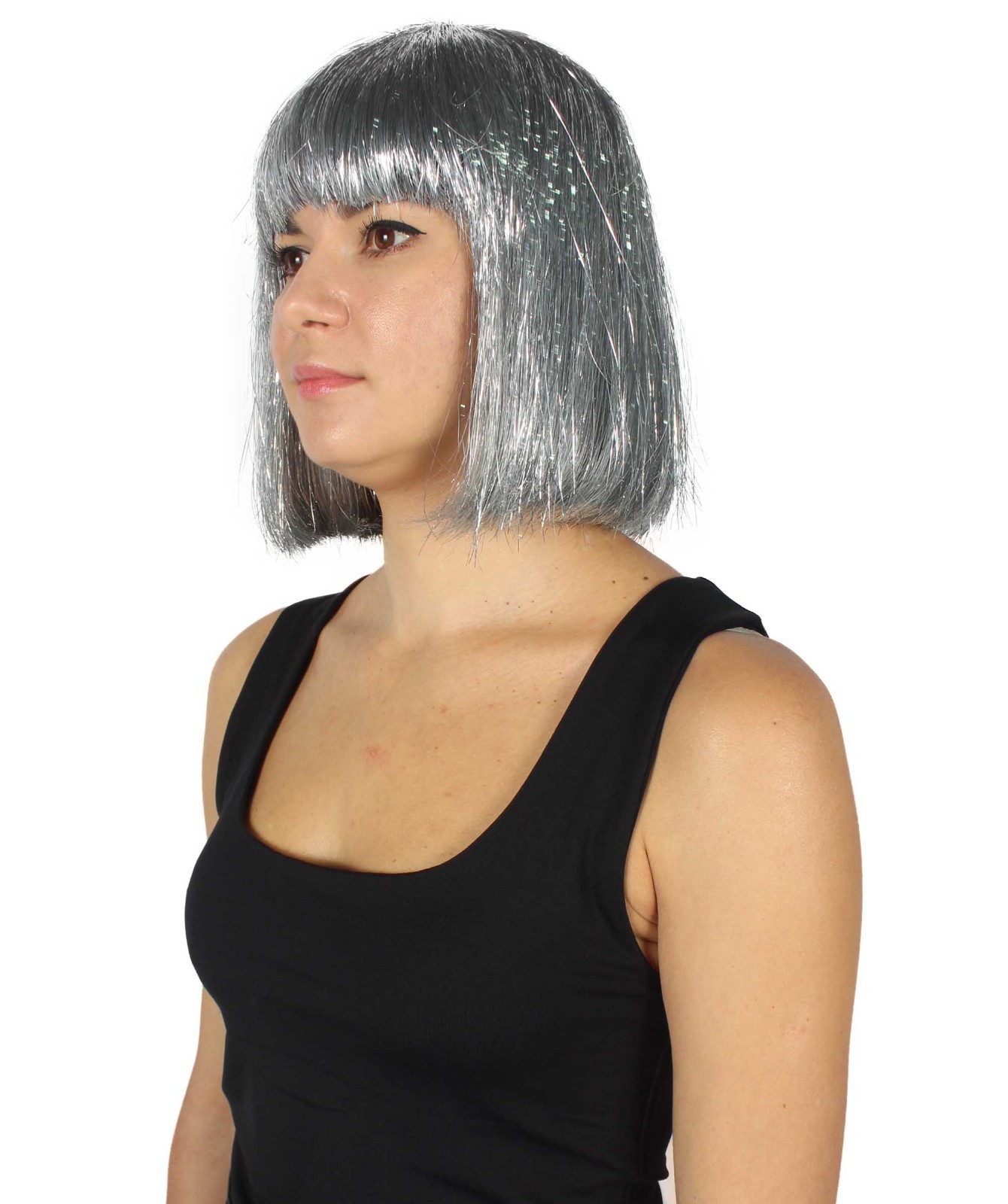 Adult Women Tinsel Bob Wig Collection, HW-3615AT-SV