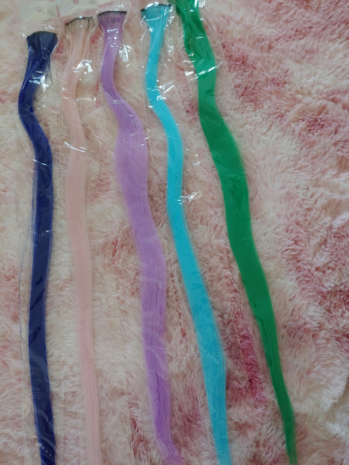 New never worn 5 Pc Multi Color Clip In Hair Extensions 21 Inch punk gothic