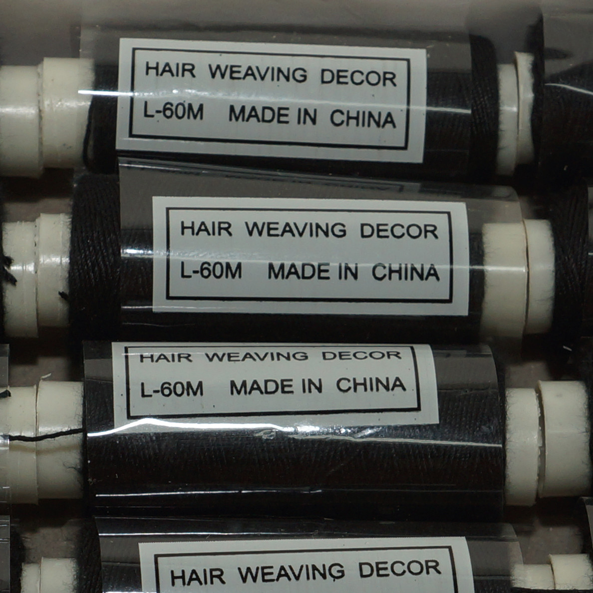 BLACK Weaving Thread 60M (12pcs) & Curved Needle 2 Inch (12pcs) For Hair Weave