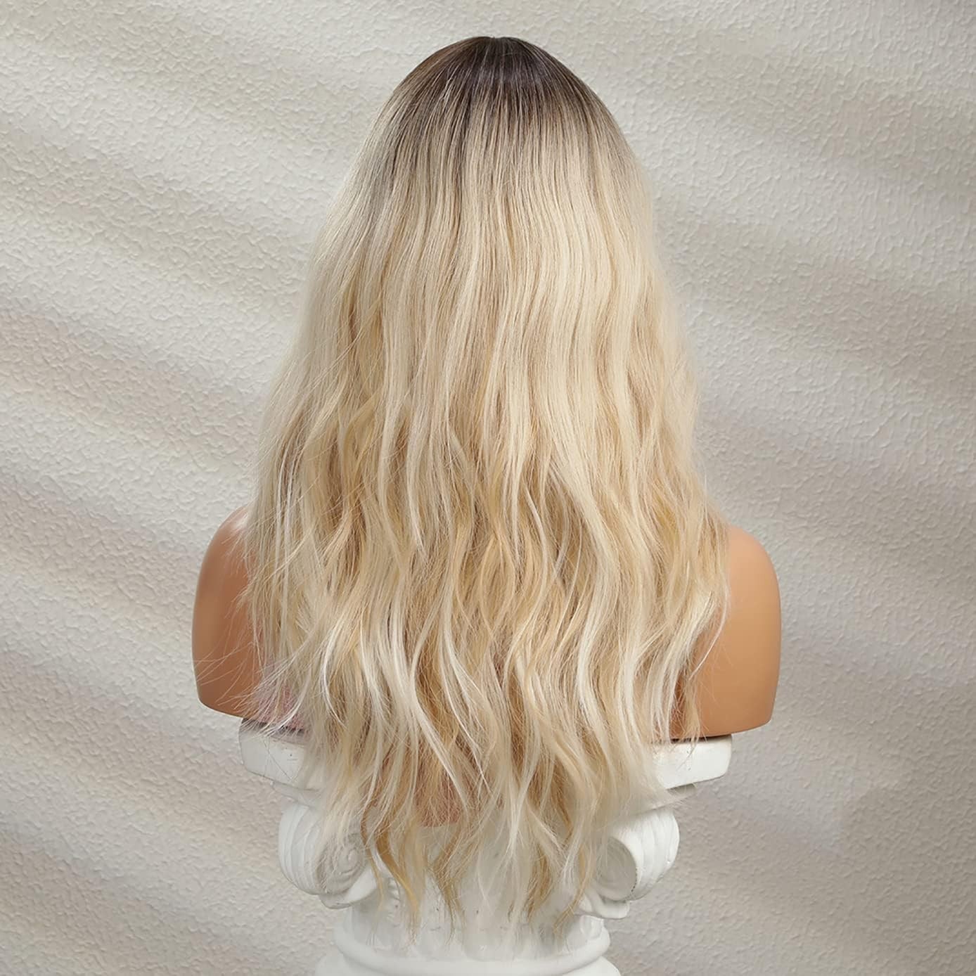 Blonde Wigs Long Wavy Women Wigs with Bangs Blonde Ombre Curly Heat Resistant…