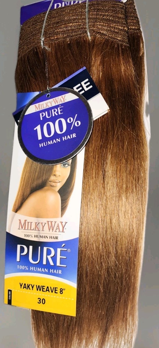 Milky Way Pure 100% Human Hair Yaky Weave 8”-18” Colors 1 1B 2 4 27 30 613 530