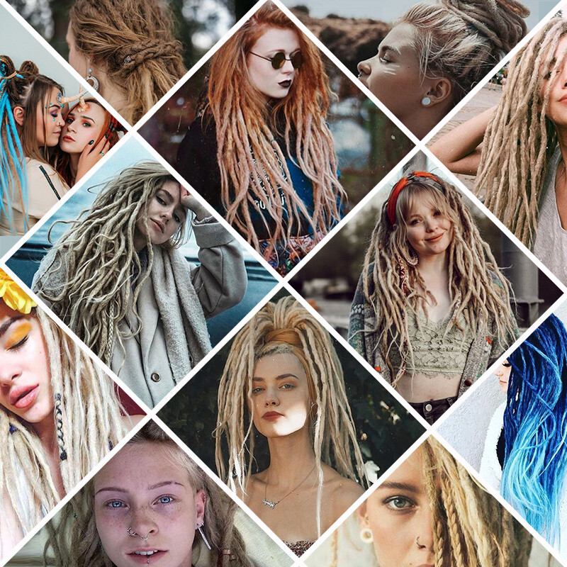 Ombre Dreads Locs Crochet Dreadlocks Hair Extensions Faux Long As Real Hippie