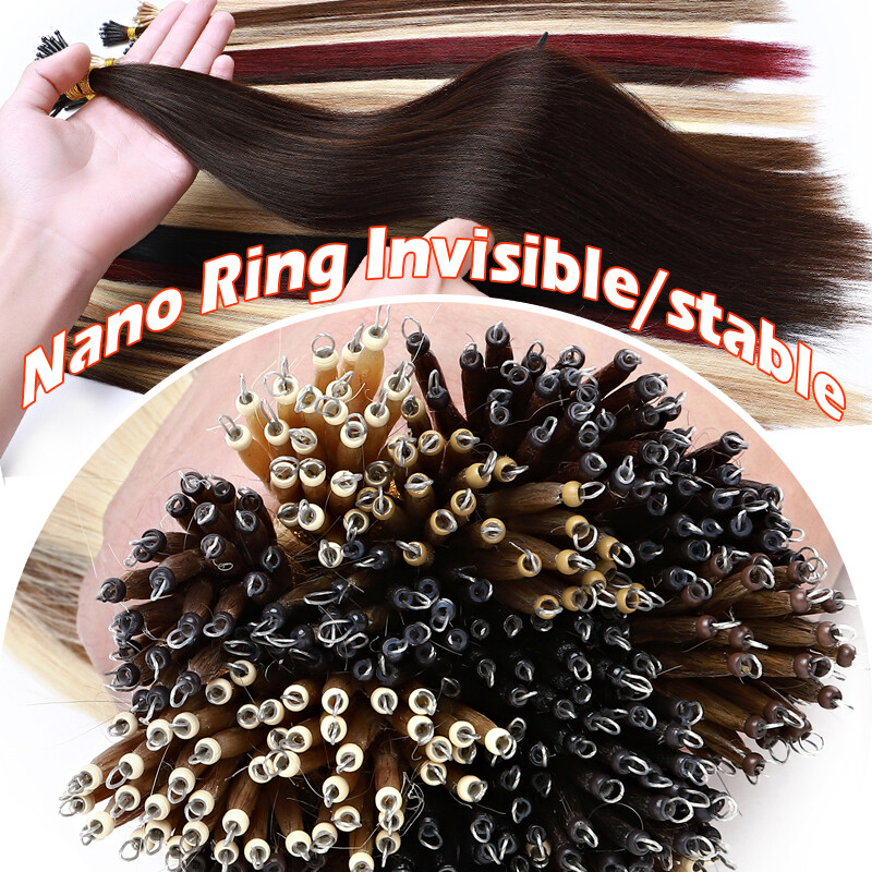 Thick 100% NANO Tip Remy Human Hair Extensions Nano Rings Ring Beads 200G 200PCS