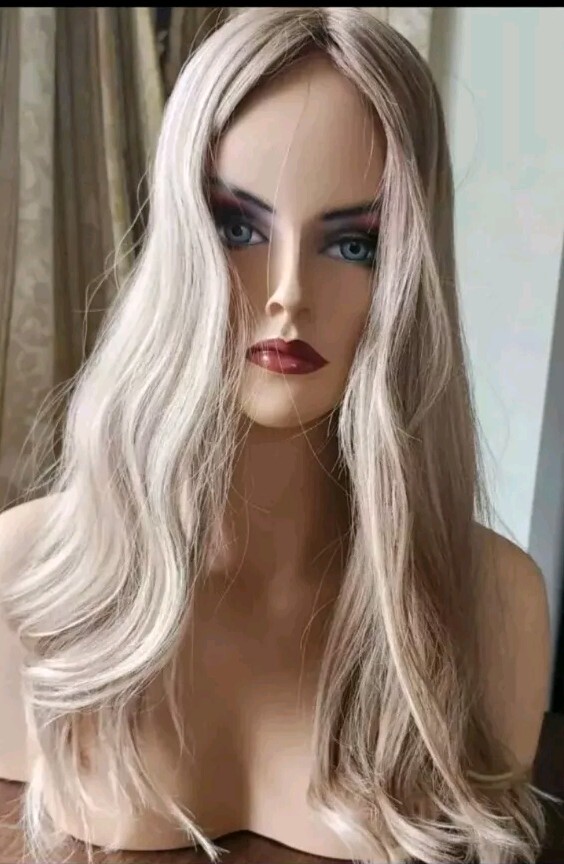 $200 ($1100) DEPOSIT CUSTOM OERDER HUMAN HAIR BLOND SILK TOPPER 8″X8″ 24” LONG