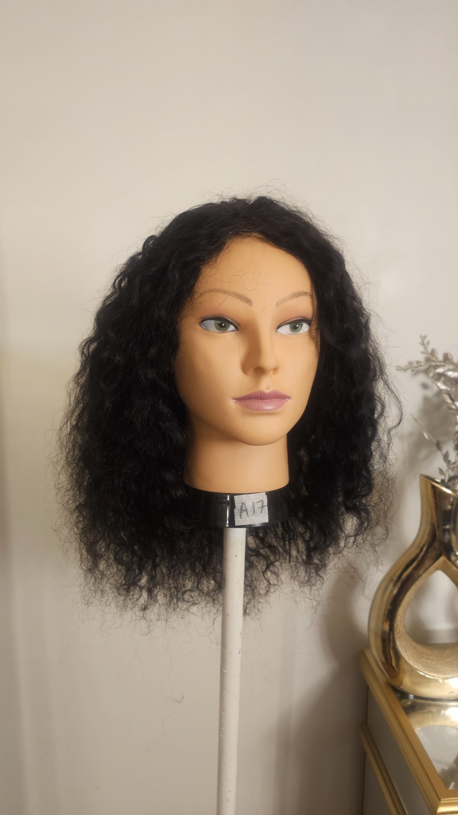 High-Quality Regular Top 18 To 20 ” Black Wavy 150% Virgin Human Hair Lace Wig