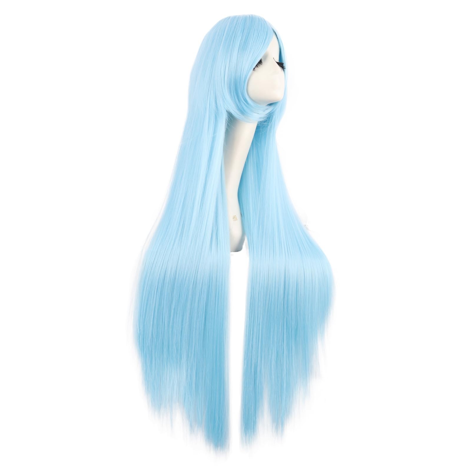 40 Inch/100 cm Anime Costume Long Straight Cosplay Party Synthetic Wig (White…