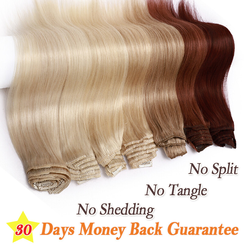 Clip In 100% Remy Real Human Hair Extensions Full Head Highlight Ombre US 8″-24″