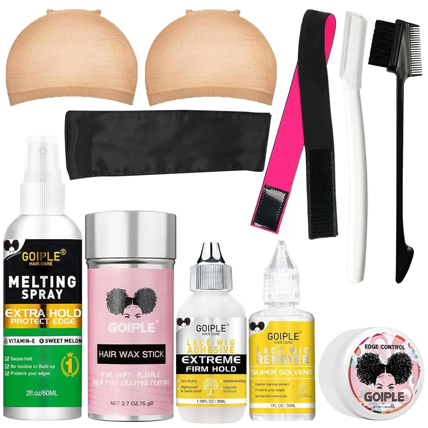 Professional Wig Accessory Kit: Waterproof Glue, Edge Control & Hair Wax Stick