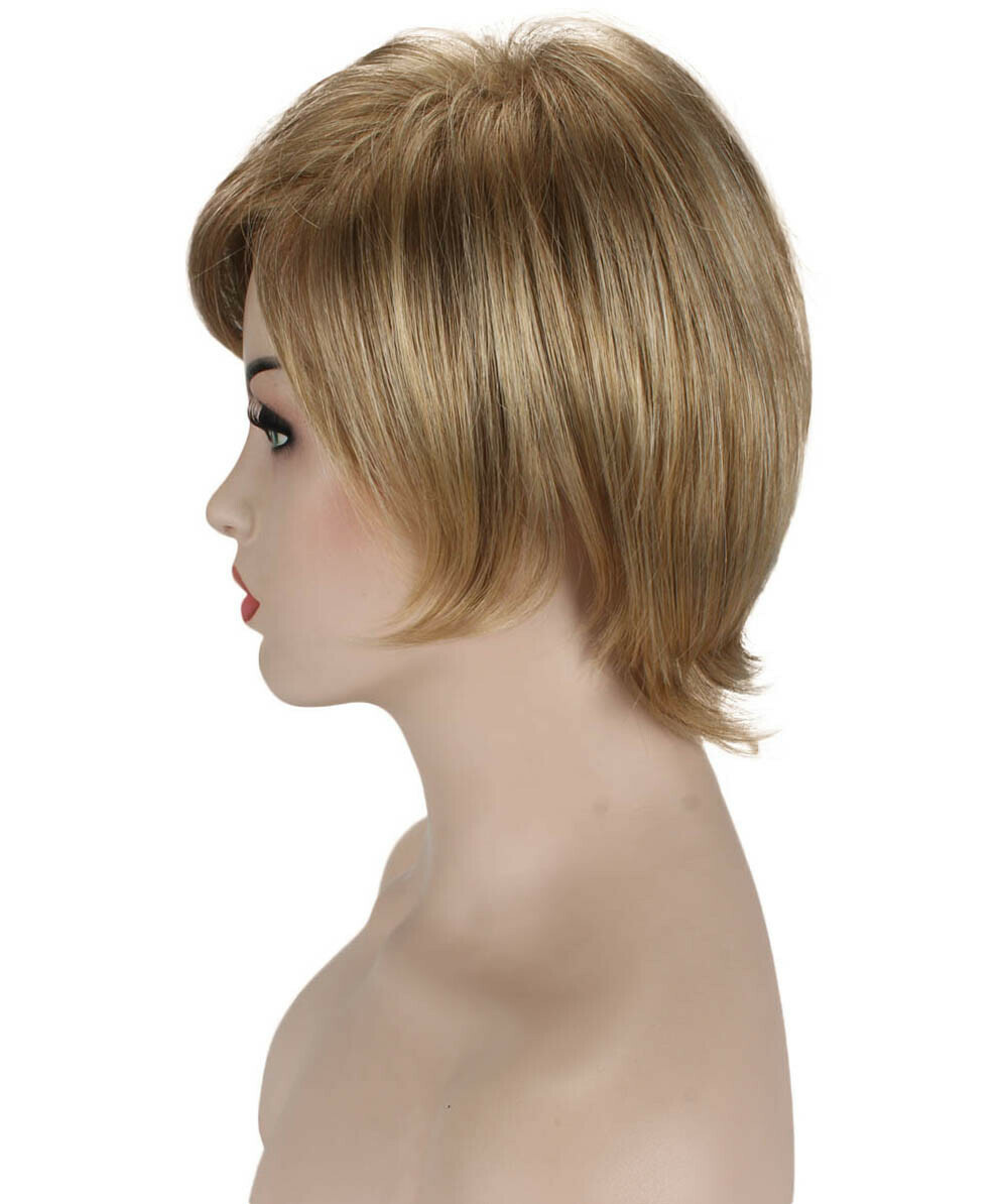 Ingrid – Srraight Kanekalon Synthetic Fiber Full Wig, 3.25 – 5.75 in, Ash Blonde