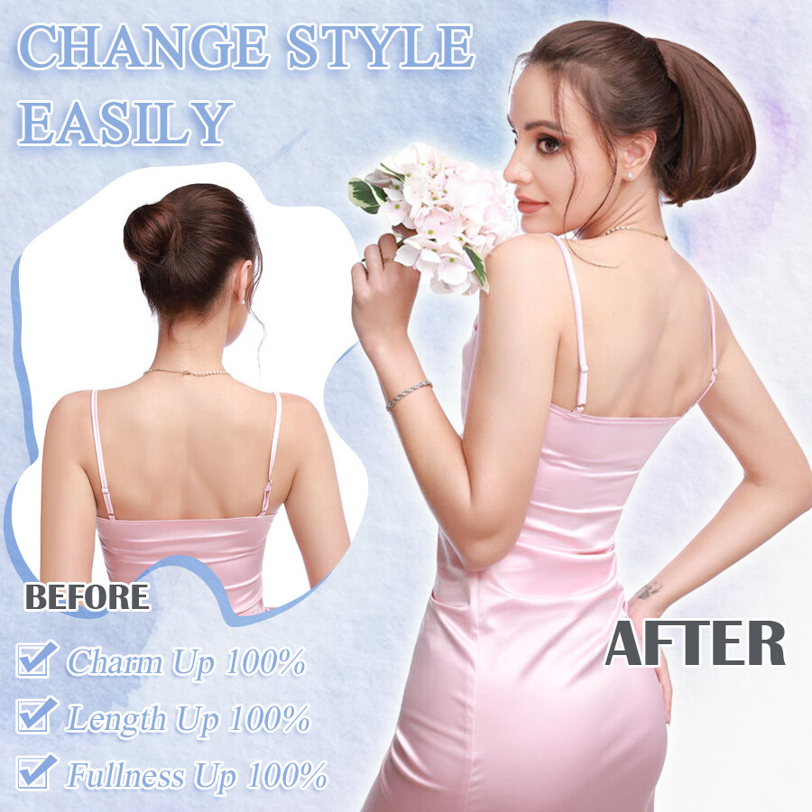 Elegant Hair Bun Natural Comb Clip In Updo Hair Extension Real As Human Chignon
