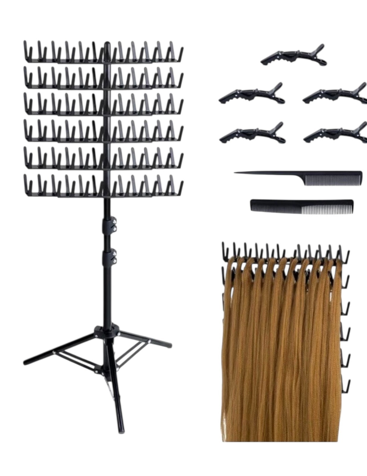 NEW Braiding Hair Rack with 144 Pegs Hair Extension Stand Separator Display