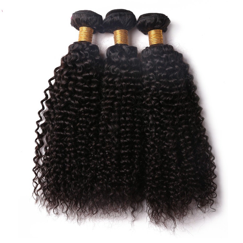 Jerry Curl unprocessed Virgin Human Hair 3 Bundles With 4*4 Lace Closure deal