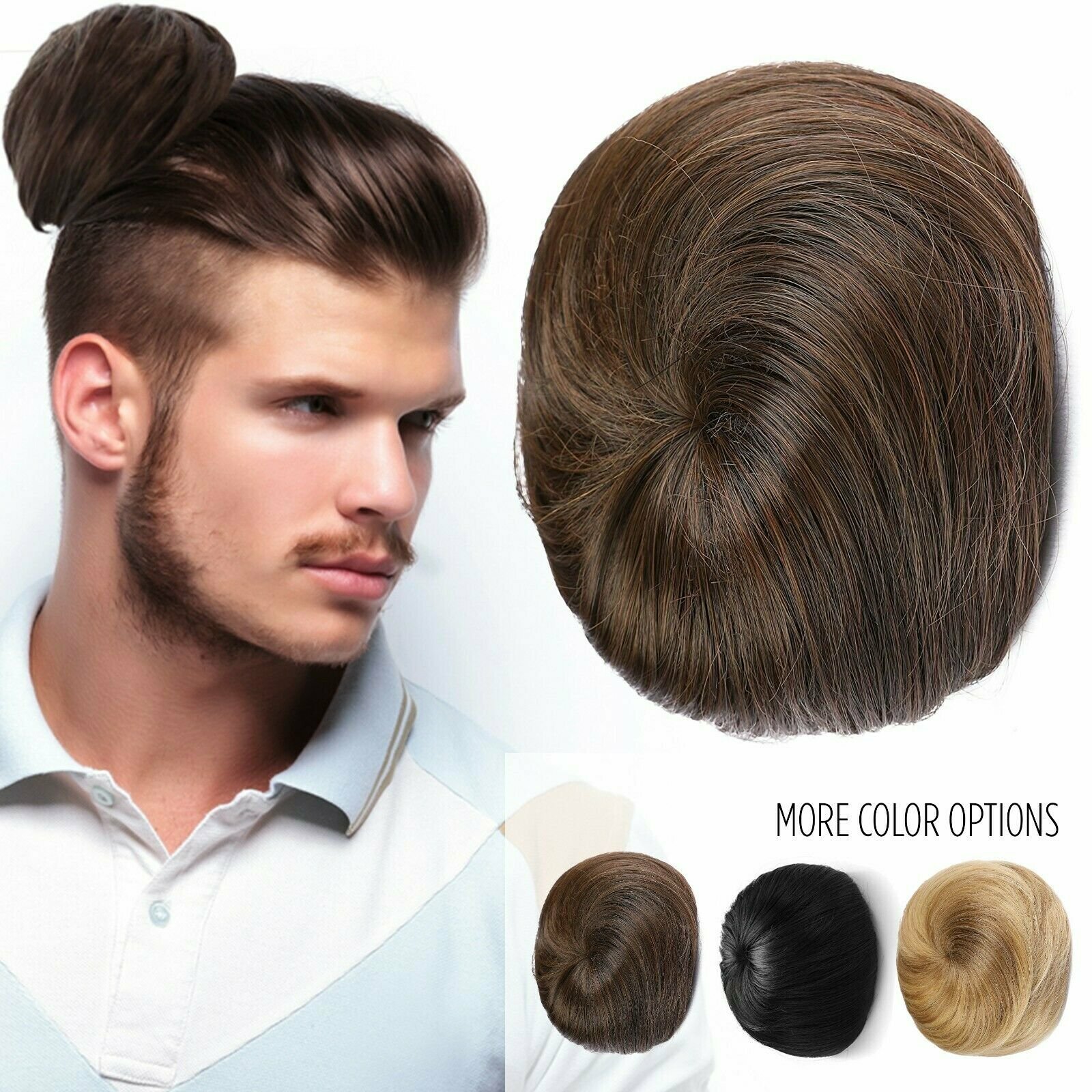 Clip On Instant Man Bun – Synthetic Hair Extension – Funny Gag Gift