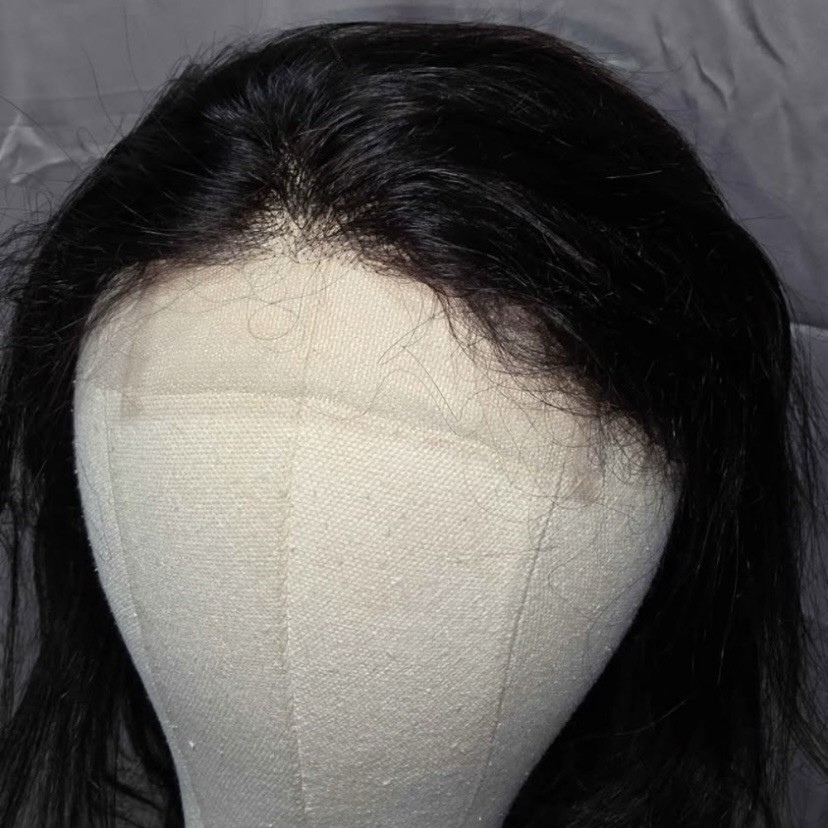 16 Inch 4×4 Lace Closure Wig Body Wave Human Hair Natural Black Glue-less New