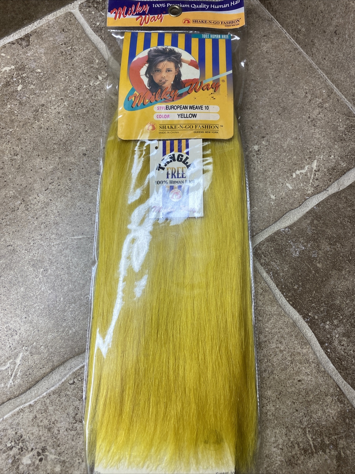 Shake N Go Milkyway 10” Color Yellow 100% Human Hair European WEAVE