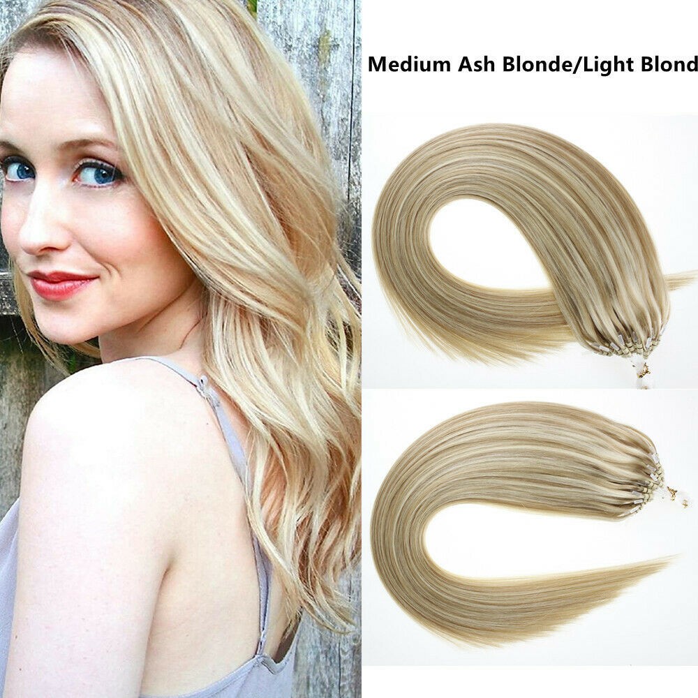 Micro Links Human Hair Extensions Nano Bead Micro Loop Natural Indian Hair US