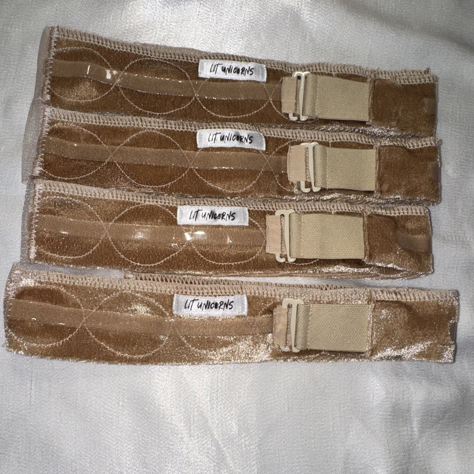 Wig Grips, LIT UNICORN, 4pc Lot, With Invisible Lace For Middle/Side Part, 9sz
