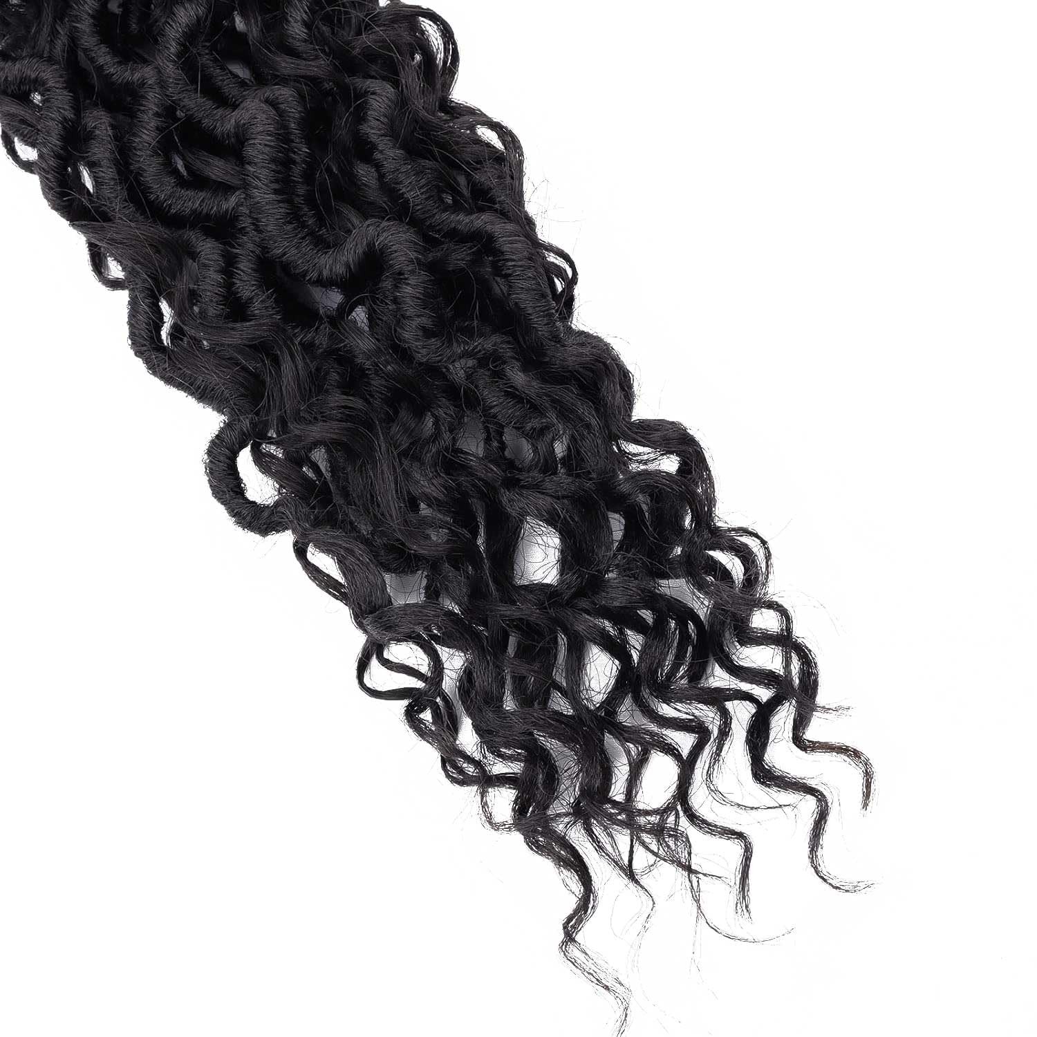 8 Packs Goddess Locs Crochet Hair for Black Women, 14 Inch (Pack of 8), 1B