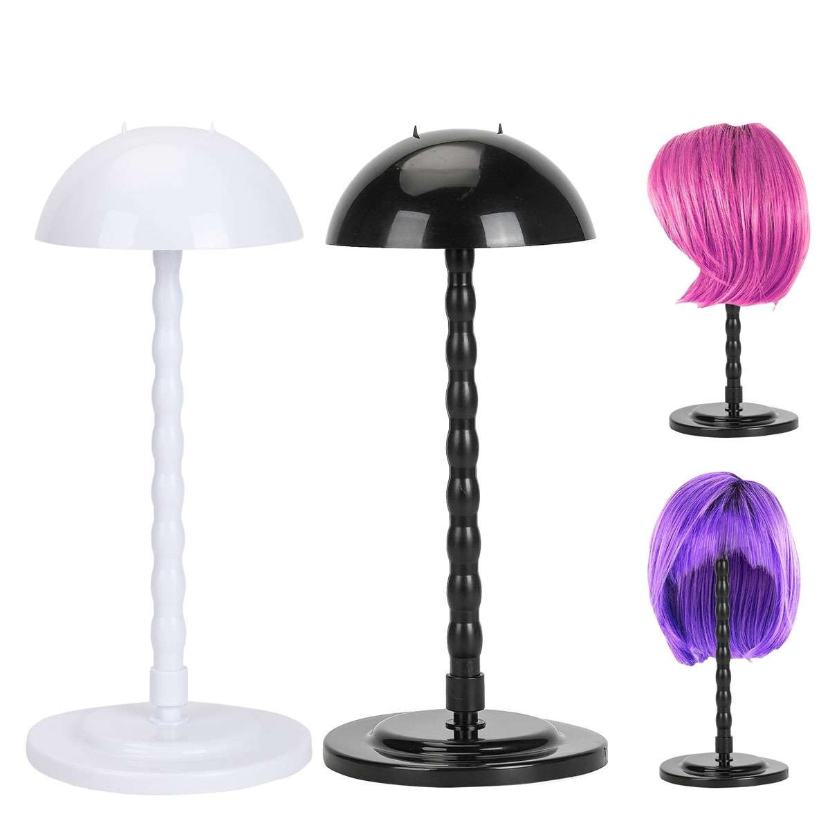 Wig Stand Plastic Hat Display Wig Head Holders Mannequin Head Stand Portable