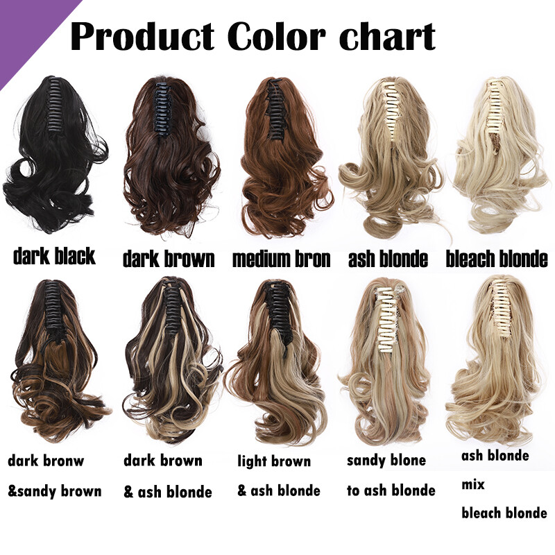 100% Thick Ponytail Hairpiece Claw Clip Long Wavy Curly Pony Tail Hair Extension