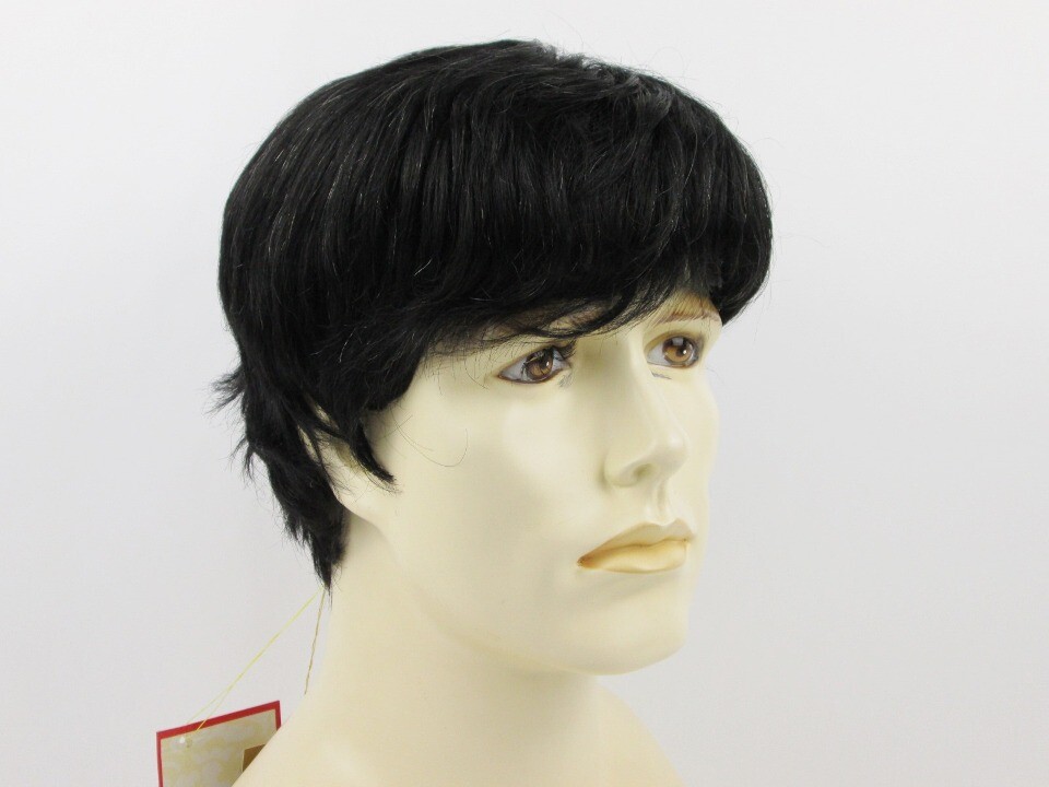 MENS MALE STRAIGHT SHORT HUMAN HAIR MONOFILAMENT HAND TIED PREMIUM QUALITY WIG