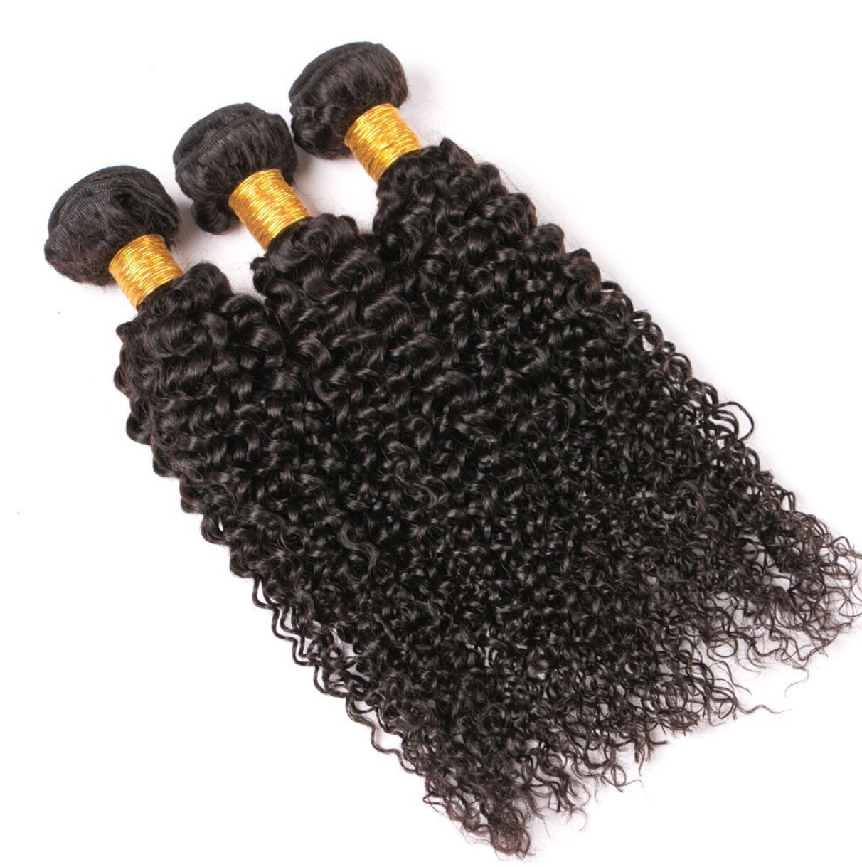 Remy Human Hair Jerry Curl Unprocessed Brazilian Virgin Natural color 1&3 Bundle