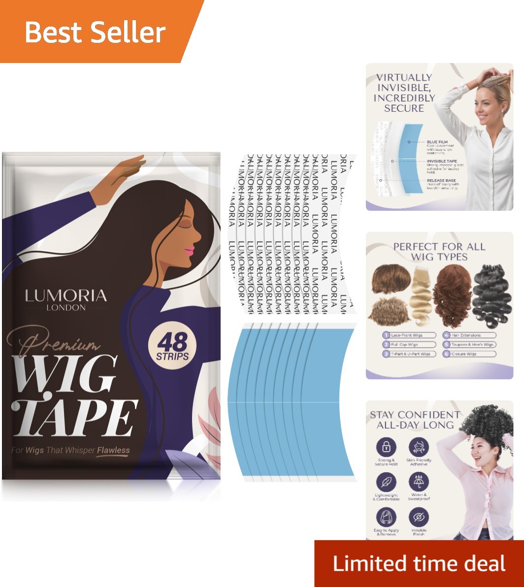 48 Pack Strong Waterproof Wig Tape Double Sided for Natural Hold