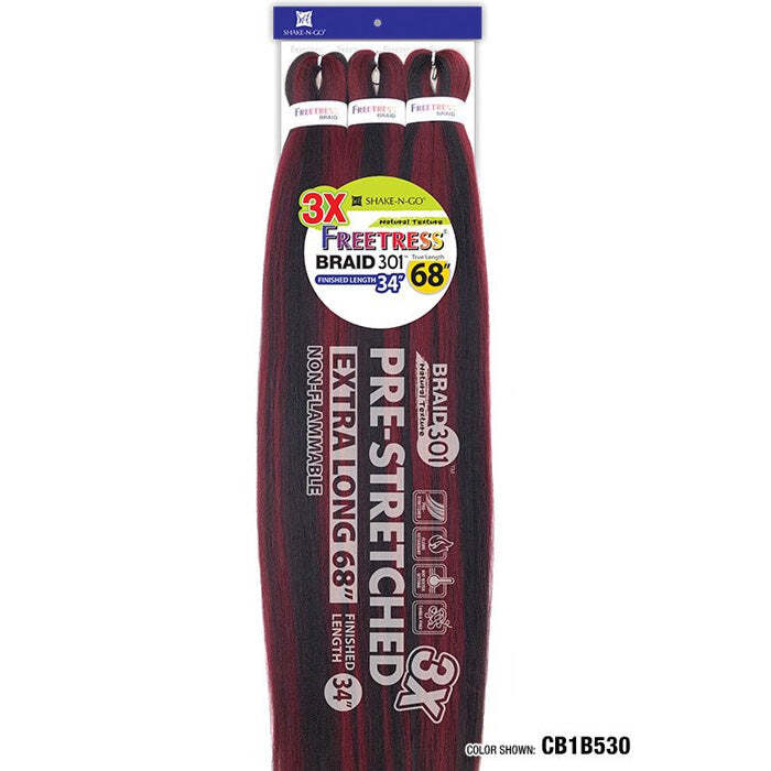 Freetress Synthetic Braid – 3X Pre-Stretched Braid 301 34 Inch