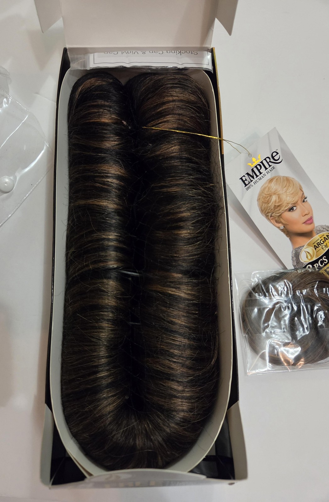 Sensationnel Empire 100% Human Hair Weave 28pcs 3-5in F1B/30 Dark Brown Auburn