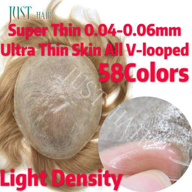 Invisible Mens Hair Replacement Ultra Thin Skin Toupee Poly Hairpiece PU Systems