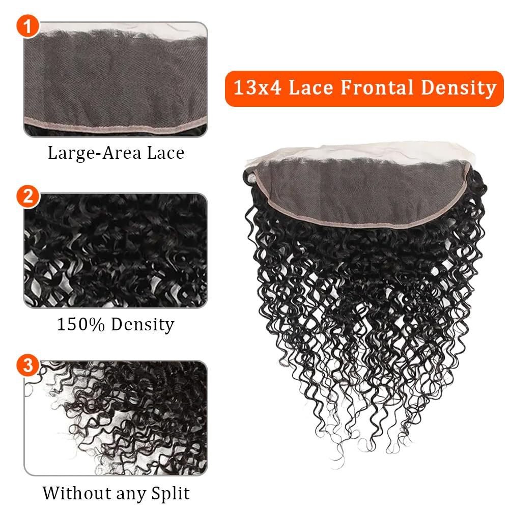 13×4 Lace Frontal Deep Wave 20 Inch 150% Density Unprocessed Brazilian Human Hai