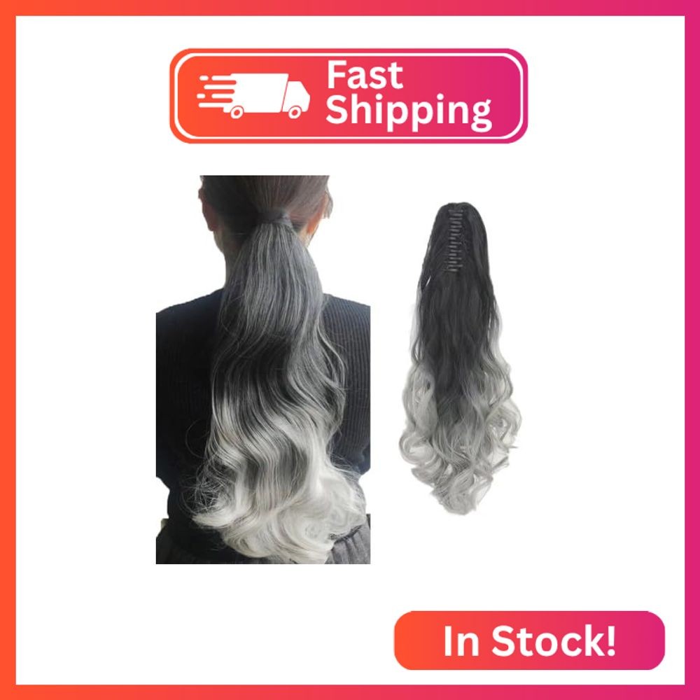 iLUU Claw Ponytail Synthetic Hair Extensions Clip on Hairpiece 20″ 140g Ombre Co