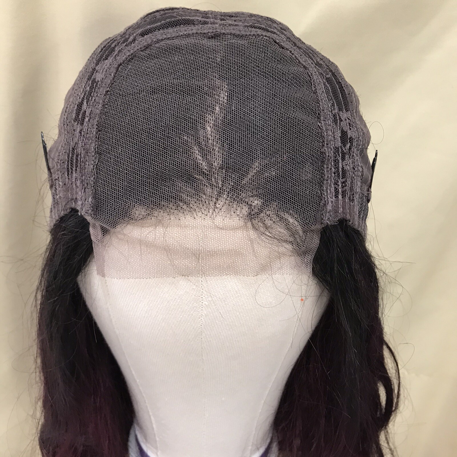 20in 4×4 Lace Closure Human hair Wig Bodywave Prepluckle Ombre Burgundy Remy