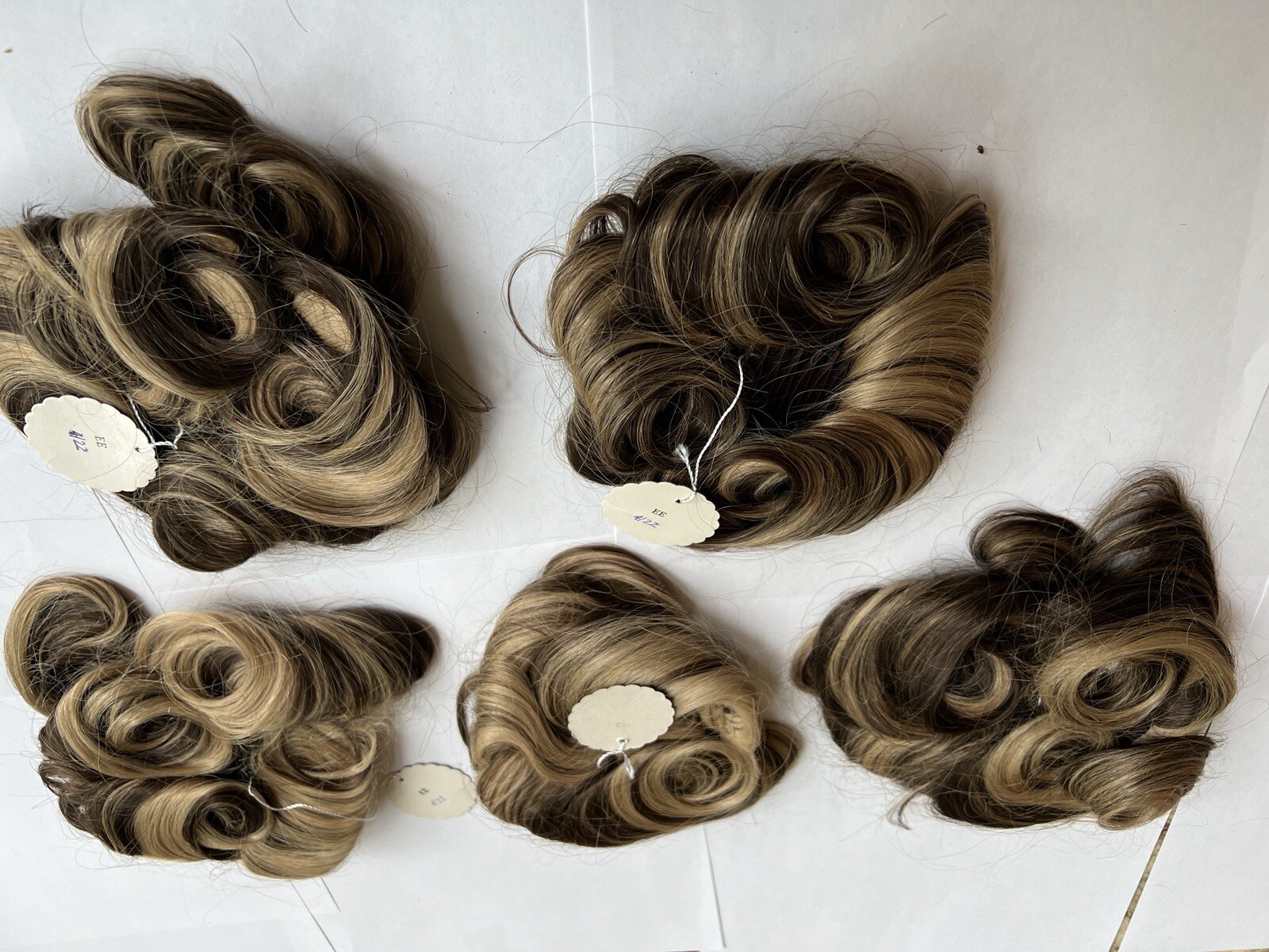100% Human Hair Wiglet Dark Brown & Hazelnut Curly Claw Hairpiece Extension New