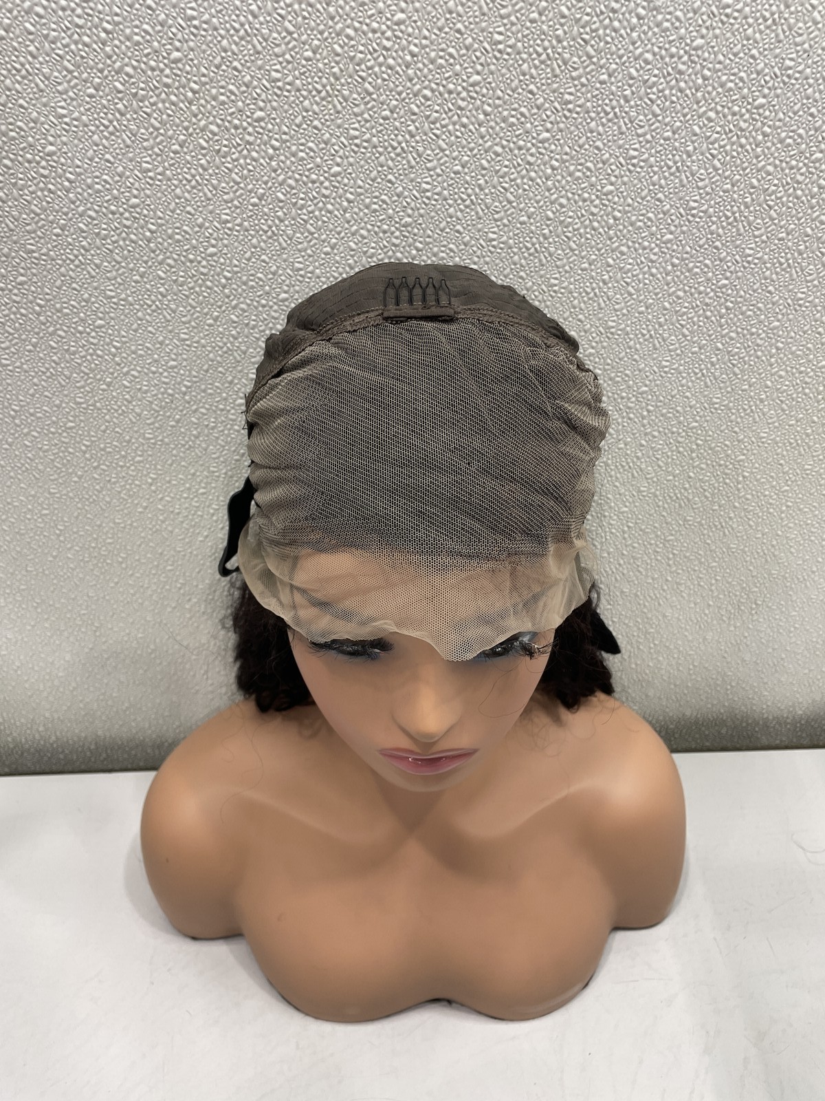 Natural Black Deep Wave Human Hair Blend 13×4 Lace Front 180% Density Wig, 18″