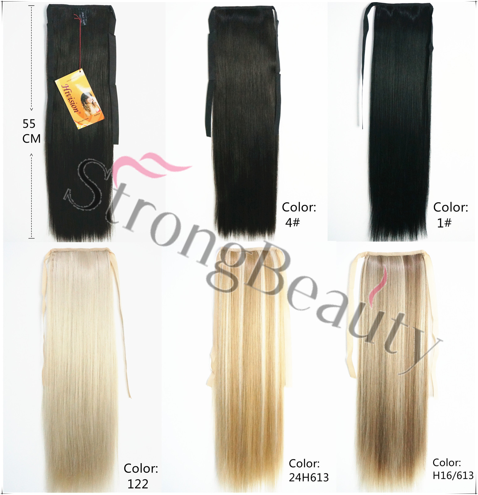 22inch Long Straight Wrap Around Ponytail Hair Extension Synthetic 140-150g