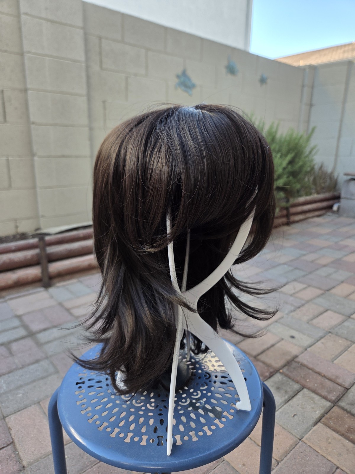 Dark Brown Straight Layered Wig 11-20 in Classic Cap Free-Part One Size