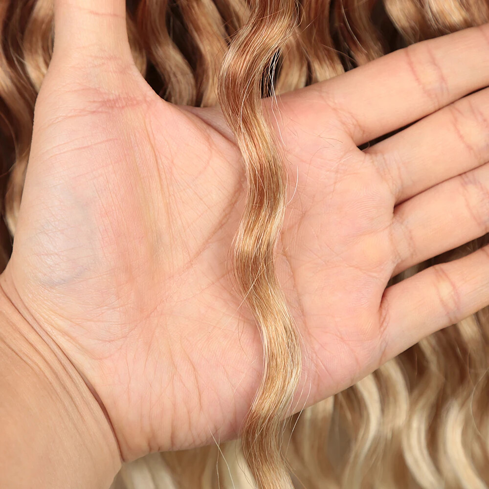 18″ Loose Wave Goddess Locs Crochet Braids Curly Faux Locs Braiding Extensions