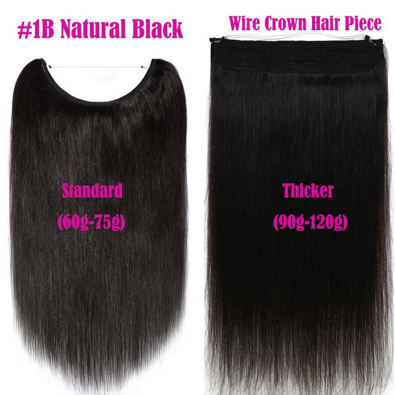 100g Hidden Headband Wire In 100% Real Human Hair Extensions Weft Hairpiece US