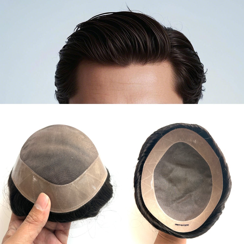 Mono Hair System For Men Hair Pieces Men’s Hair Replacement Human Hair Toupee