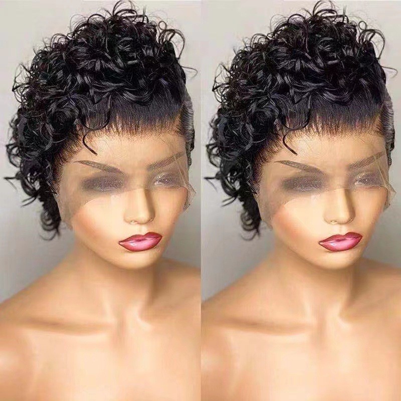 Multi-color Small Curly Lace Front Wig for Women Synthetic Natural Full Head