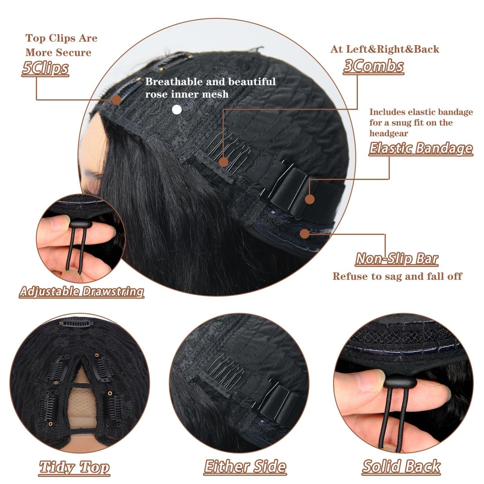 24 Inch V Part Wig Human Hair – Straight Glueless Half Wig, Clip-In, No Leave Ou