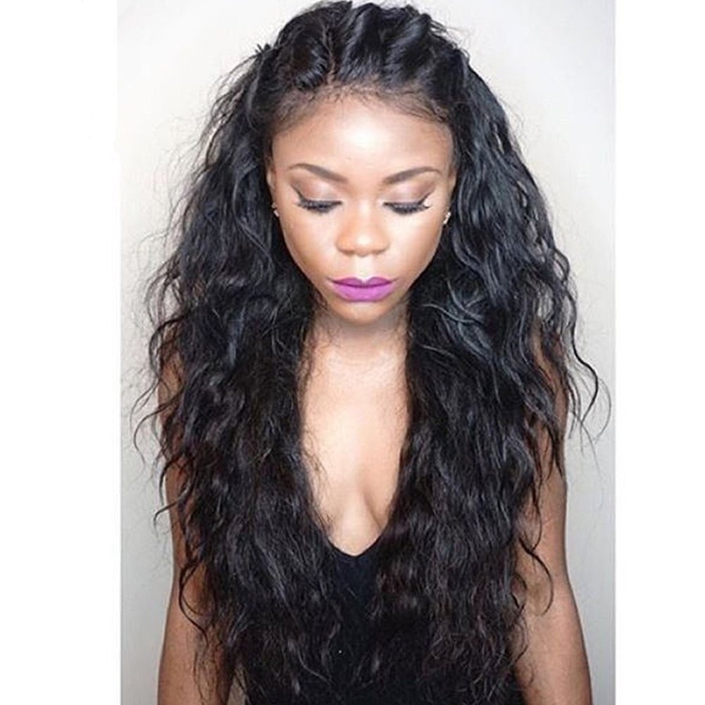 Water Wave 5×5 Silk Base Full Lace Wig Brazilian Human Hair Silk Top Full Wig