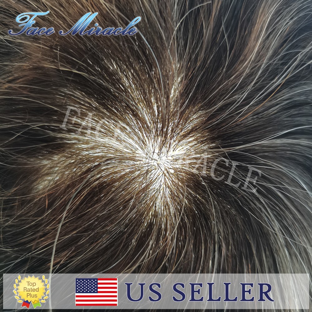 Mens Poly Hairpiece Thin Skin PU Injected Toupee Hair for Men Human Hair System