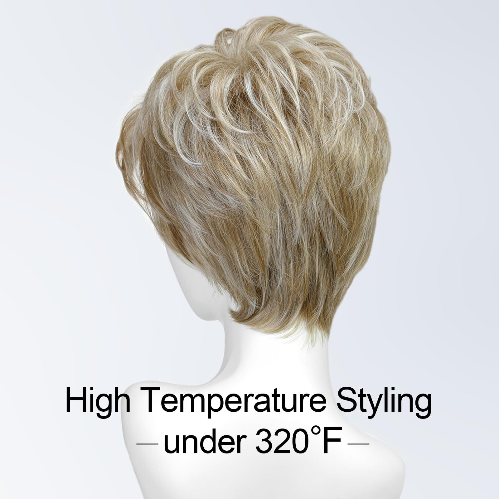 Getshow Mono Top Synthetic Lace Front Wig Layered Hair Light Mixed Blonde
