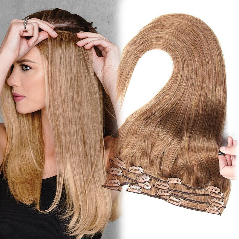 CLEARANCE Clip In 100% Real Human Remy Hair Extensions Full Head Highlight LONG
