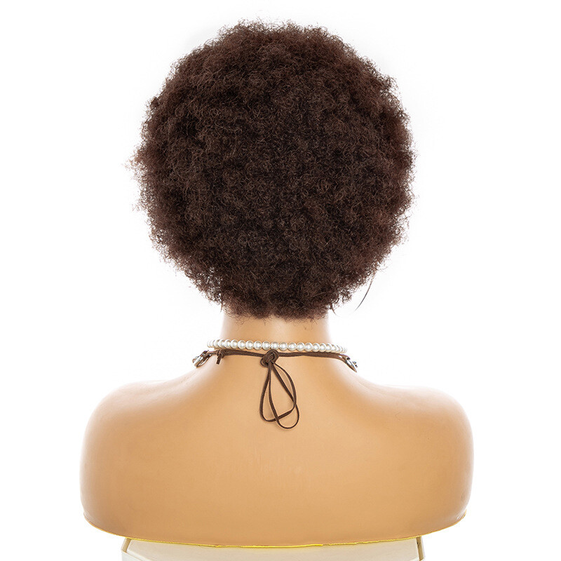 Afro Wigs for Black Women 100% Human Hair Kinky Curly Wig Soccer Fan Party Wigs
