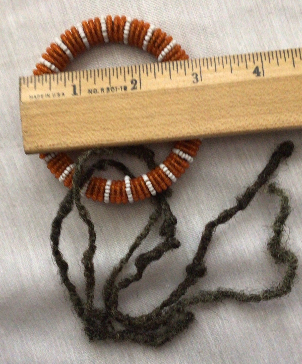 (39) 100% Human Hair Black/Grey Dread Loc Extensions 14”- 18”+Bracelet